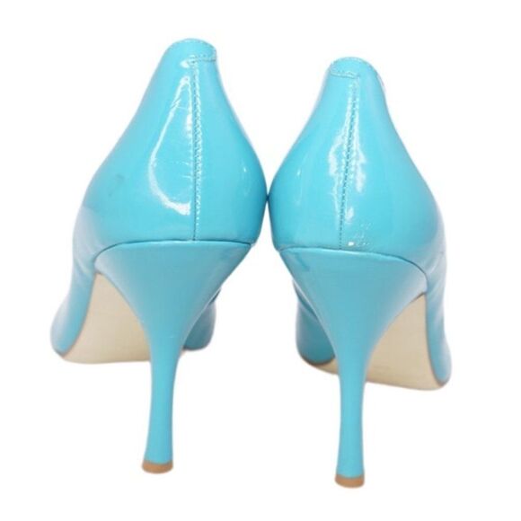 Enzo Angiolini 'Maylie' Teal Peep-Toe Pumps, Size 8.5 - Picture 4 of 8
